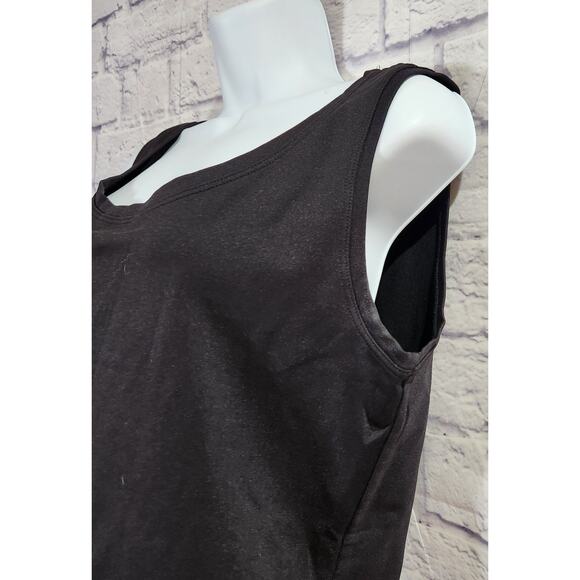 Investments Black Round Neck Sleeveless Tank Top Large Lightweight Soft Stretch - Picture 2 of 4